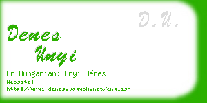 denes unyi business card