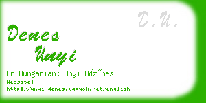 denes unyi business card